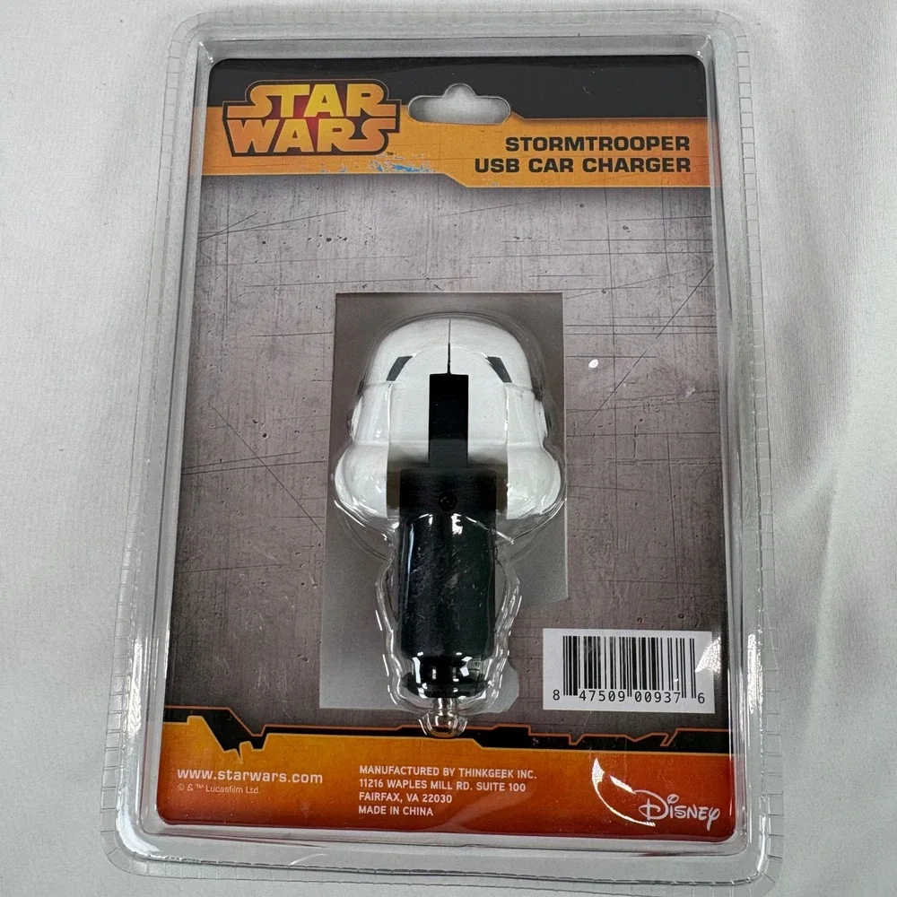 Disney Star Wars Stormtrooper USB Car Charger Unisex OS White‎ Plastic Sci-Fi